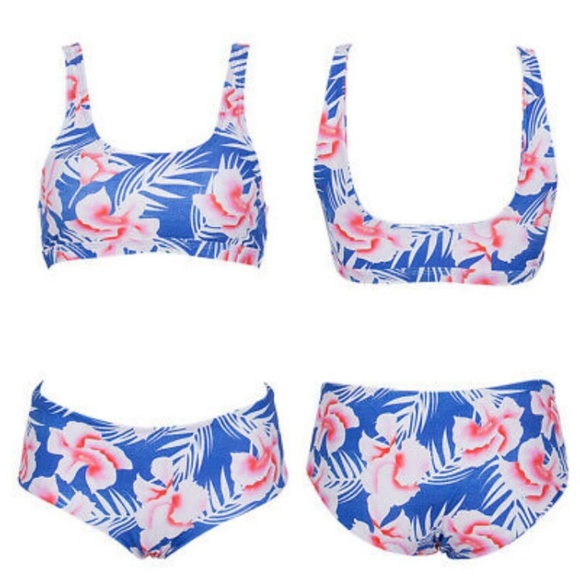 Sexy and Chic Blue/Pink Floral Bikini - Picture 7 of 8